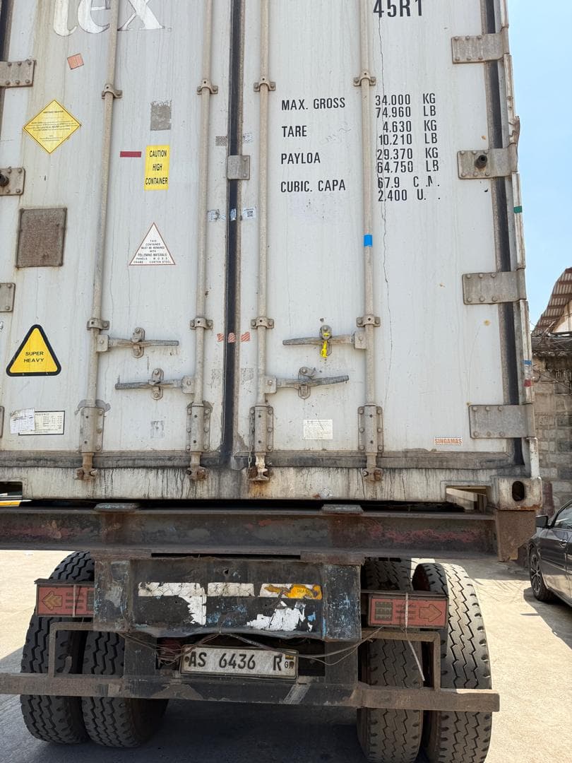 BNG refrigerated container arriving in Ghana
